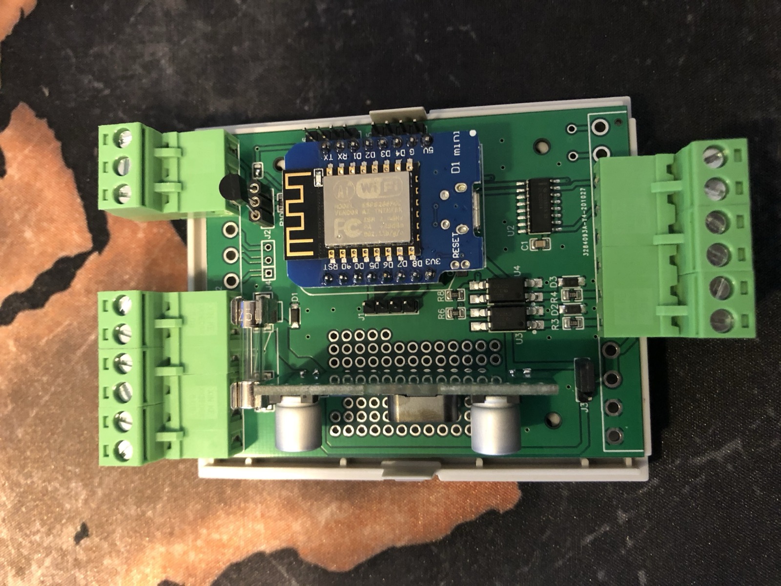 The assembled module with the Wemos D1 mini